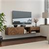 DEGHI Mobile porta tv sospeso 180x32h cm noce effetto parquet con 1 anta e 1 cassetto - Mufasa