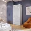 DEGHI Armadio battente 100x236h cm bianco con 2 ante reversibili bianco lucido - Ventur