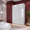 DEGHI Armadio battente 150x236h cm bianco con 3 ante reversibili bianco lucido - Ventur