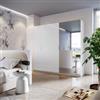 DEGHI Armadio battente 250x236h cm bianco con 5 ante reversibili bianco lucido e specchio - Ventur