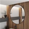 DEGHI Specchio bagno 80 cm con cornice in alluminio nero opaco - Talas