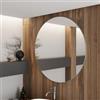 DEGHI Specchio bagno 90 cm con cornice in alluminio spazzolato - Talas