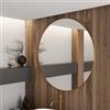 DEGHI Specchio bagno 90 cm con cornice in alluminio oro spazzolato - Talas