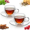 Tazze da caffè/tè, 2 pezzi con supporto, bicchieri termici da 250 ml