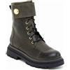 Galieti Anfibi in pelle con fascia con velcro e suola biker 4,5 cm