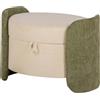 GARPE Pouf Ciniglia Binaco/verde 31x31x38 Cm