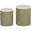 GARPE Set 2 Pouf Contenitori Ciniglia Bianco/verde 44/38