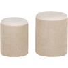 GARPE Set 2 Pouf Contenitori Ciniglia Bianco/beige 44/38