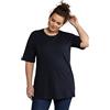 Ulla Popken Maglietta Basic, Girocollo Polo Donna, Blu Nero, 60-62