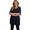 Ulla Popken Maglietta Basic, Girocollo Polo Donna, Blu Nero, 48-50