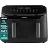 Hisense Friggitrice ad aria calda Hisense a 2 zone, 11 L, 2700 W, nera | Dual-Heiztechnologie, SyncServe, 9 voreingestellte Programme, Farb-Touchdisplay, Energiesparend