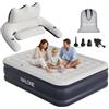 NALONE Materasso Gonfiabile Matrimoniale Con Testiera Integrata | Letto Gonfiabile Matrimoniale Con Pompa Integrata, Materasso Autogonfiabile Per Campeggio E Casa 203x152x45cm