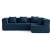 MILY SOFA MILYSOFA SOFABULOUS: divano angolare modulare a 4 posti, in raffinato tessuto a riccioli, blu scuro