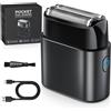 StarTech Rasoio elettrico da uomo - Mini rasoio a lamina - 90 g - Impermeabile IPX7 - Ricaricabile - USB-C - Autonomia di 90 minuti - Nero