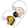 Merkloos Cuffie in-ear, con 5 driver, placcate in oro, cavo intercambiabile a 2 pin, ideali per l'ascolto di musica