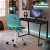 Merkloos Sedia da gaming per bambini, ergonomica, con regolazione dell'altezza della seduta, ruote in gomma, color turchese, ideale per la cameretta