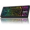 Selius Tastiera meccanica, 80%, colore nero, motivo "ragnatela" - Connessione Bluetooth - Illuminazione RGB