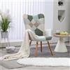 meublescosy Poltrona Imbottita Sedia da Salotto con Schienale Alto | Poltroncina Relax in Tessuto con Braccioli Gambe in Legno per Camera da Letto Soggiorno