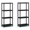 Keter Set da 2 Scaffali 60/4, Nero, 4 Ripiani, Portata massima 20 Kg ciascuno, 60x30x135H cm