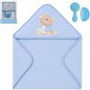Interbaby - Set di asciugamani da bagno per neonati con pettine - Asciugamano con cappuccio 100% cotone, 100x100 cm, unisex - Neonati, bambini e ragazzi - Design Ti voglio bene
