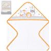 Interbaby - Asciugamano da bagno per neonati con cappuccio, fantasia animali - Asciugamano 100% cotone, extra morbido e assorbente, 100x100 cm