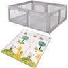 OHMG Parco per bambini, parco giochi per bambini modulare, pieghevole in rete con 50 palline, parco giochi per bambini interni ed esterni, centro attività di parco bambini in tessuto oxford (grigio, 180 x