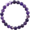 Ouubuuy Bracciale Ametista Perline Pietra Cristallo Naturale Uomo Donna 8mm Elastico Bracciale