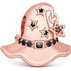 GNOCE Charm Cappello da Strega in Agento S925 Cappello da Strega Oro Rosa Charm Bead per bracciali e Collana Regalo di Natale per Famiglia Moglie Figlia Amico