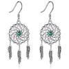 VONALA Orecchini acchiappasogni per donne e ragazze, in argento Sterling con turchese e piume, orecchini pendenti in stile bohémien, gioielli regalo per donne e ragazze