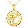 VONALA Collana con sole e luna, in argento Sterling placcato oro, con luna e stella, regalo per donne, ragazze, adolescenti