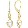 JO WISDOM Orecchini Infinito Argento 925 Donna con 3A Zirconia Cubica,Orecchini di Perle per le Ragazze delle Donne
