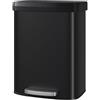 Garvee Pattumiera in metallo da 60 litri con coperchio, grande pattumiera per cucina, pattumiera da cucina in metallo antiruggine con bordo del rivestimento, maniglia posteriore, coperchio in plastica