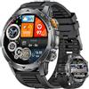 FITFLEX Smartwatch Uomo, Batteria 1000mAh, Schermo HD 1,75 Pollici, Design Militare, Chiamate Bluetooth, 130+Sports, IP68, Monitoraggio Cardio e Sonno Smart Watch, Android iOS, Nero intenso