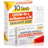 Polonord Adeste ADESTE | 10 Test COVID e influenza A e B 2026 | Tamponi Nasali Nuove Varianti