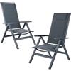 JUMMICO Sdraio da Esterno con 7 Regolazioni in Altezza - Design Pieghevole, Cuscino Imbottito 1,5 cm con Poggiatesta e Supporto Lombare - Portata Max 160kg per Giardino, Cortile, Balcone, Piscina