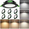 Laiebri Faretti LED da Incasso Cartongesso 230V 5CCT 5W Ø68-75mm Set 6 | IP44 Ultra Slim 25mm, 5CCT Luce Calda-Neutra-Fredda, Faretti LED Soffitto per Bagno Cucina Soggiorno, Nero