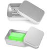 YPYMOD 2 Portasapone in Alluminio, Portasapone da Viaggio, Portatile, Quadrato, Argento