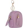 PATIKIL Mini Portachiavi Zainetto Per Donne, Borsellino Cosmetico Carino In Pelle PU Portachiavi Creativo Con Nappe Per Trucco Carta Chiave, Viola