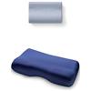 TEMPUR Set composto da cuscino Aspera taglia M e federa in jersey (Blu) | TEMPUR Cuscino ergonomico cervicale per chi dorme sulla schiena e sul fianco con federa abbinata color blu