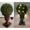 GarveeLife Set di 2 palline topiarie artificiali bosso 16 - 40 LED, USB, 8 modalità, timer + telecomando, base per vaso robusta, decorazione interno/estensione, colore antico, H 25