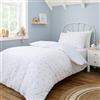 Bianca Set copripiumino singolo con federa in cotone, reversibile, motivo a stelle e strisce, colore: blu