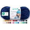 Gründl Funny Uni Lana ciniglia 1 gomitolo da 100 g, Marina Militare | filato ciniglia morbido e spesso - lana ciniglia per uncinetto e maglia - coperte e accessori - 100% poliestere