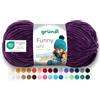 Gründl Funny Uni Lana ciniglia 1 gomitolo da 100 g, Melanzana | filato ciniglia morbido e spesso - lana ciniglia per uncinetto e maglia - coperte e accessori - 100% poliestere
