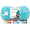 Gründl Funny Uni Lana ciniglia 1 gomitolo da 100 g, Turchese | filato ciniglia morbido e spesso - lana ciniglia per uncinetto e maglia - coperte e accessori - 100% poliestere