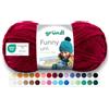 Gründl Funny Uni Lana ciniglia 1 gomitolo da 100 g, Bordeaux | filato ciniglia morbido e spesso - lana ciniglia per uncinetto e maglia - coperte e accessori - 100% poliestere