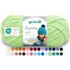 Gründl Funny Uni Lana ciniglia 1 gomitolo da 100 g, Verde chiaro | filato ciniglia morbido e spesso - lana ciniglia per uncinetto e maglia - coperte e accessori - 100% poliestere