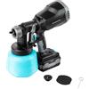 Cecotec Pistola di vernice senza cavi ecoRaptor, 4020 Ultra. Batteria 20 V e 4000 mAh, serbatoio 1000 ml, flusso di vernice 700 ml/min, 2 beccucci intercambiabili da 1,80 mm e 2,6 mm, multicolore