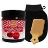 VITALIA Pack Hammam Marocchino Completo - Sapone Nero Aker Fassi 200 g + Guanto Kessa + Pietra Ponce | Rituale Brillante & Esfoliazione naturale per pelle morbida e luminosa