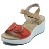 ENVAL SOFT 1292611 Scam. Arancio Sandali Confort per Donna in Pelle Zeppa Alta