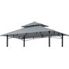 ABCCANOPY Copertura superiore di ricambio per gazebo per grill, 12,7 x 20,3 cm, a doppio livello, per barbecue #L-GG001PST-F, tetto della tenda per barbecue all'aperto (grigio)